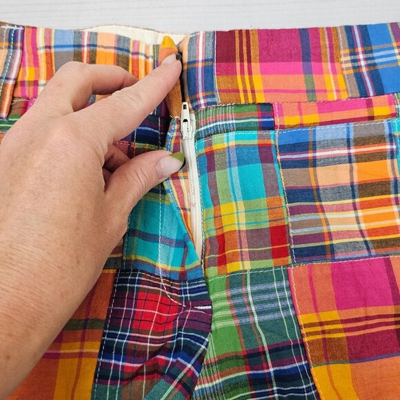 J.CREW City Fit Plaid Patchwork Shorts~Size 10~New - Picture 2 of 8